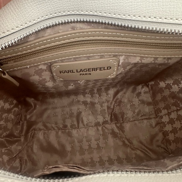 Karl Lagerfeld Winter White Satchel with Floral Details - Picture 7 of 9